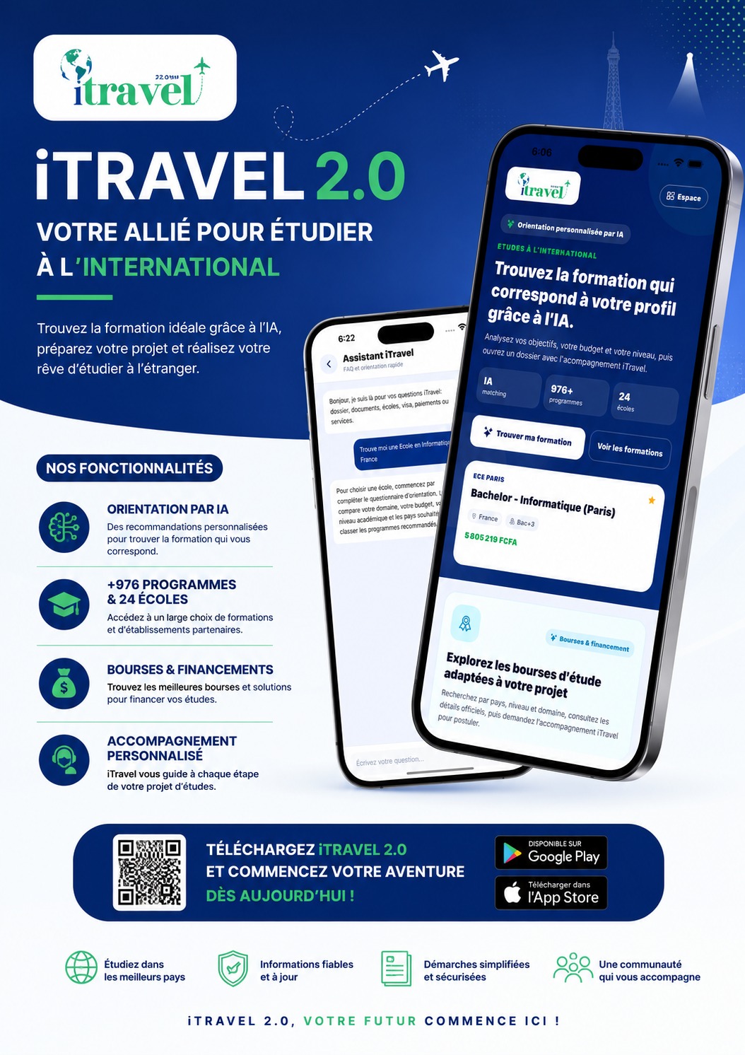 Application iTravel 2.0 — étudier à l'international grâce à l'IA